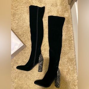 Nasty Gal over the knee sexy black boots